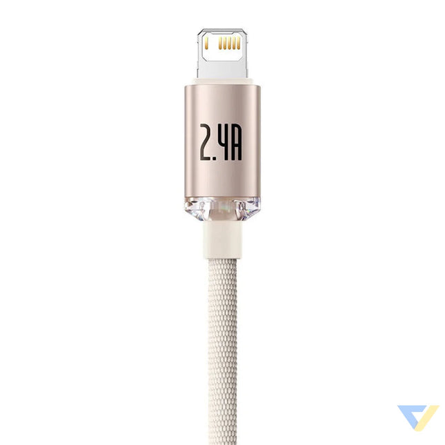 Kabel USB do iP Baseus Crystal Shine 2.4A 1.2m (różowy) USB to Lightning