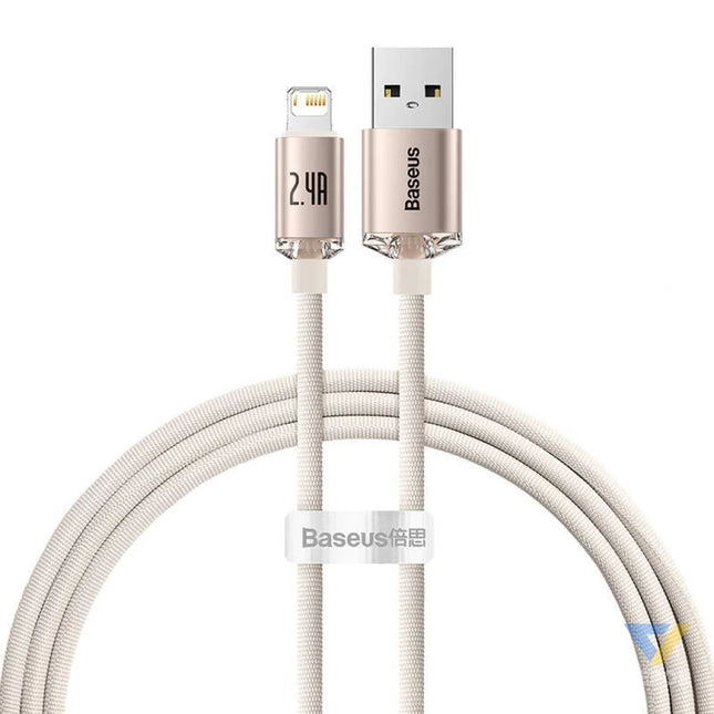 Kabel USB do iP Baseus Crystal Shine 2.4A 1.2m (różowy) USB to Lightning