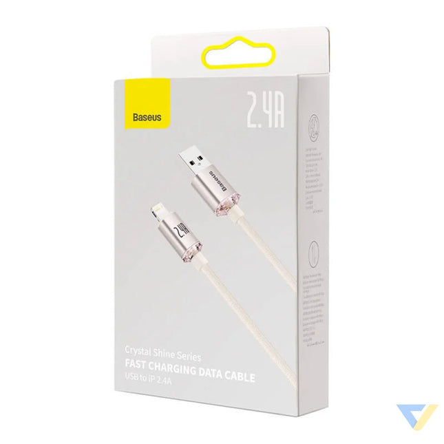 Kabel USB do iP Baseus Crystal Shine 2.4A 1.2m (różowy) USB to Lightning
