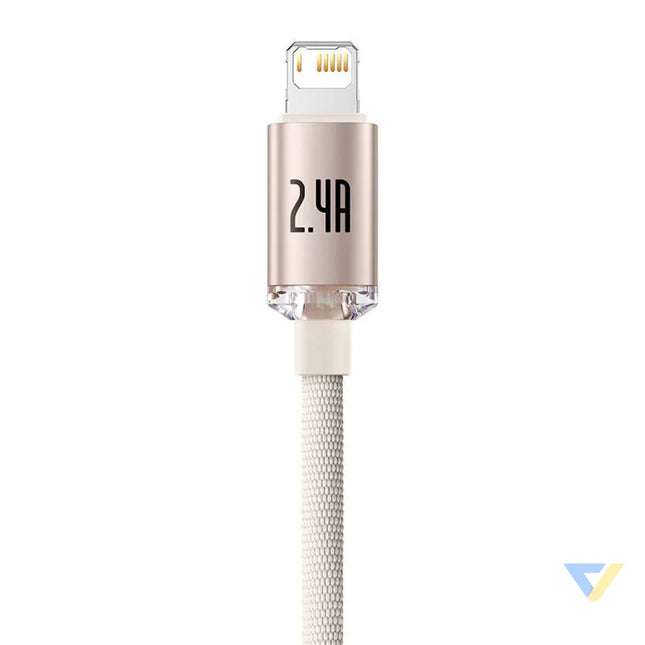 Kabel USB do iP Baseus Crystal Shine 2.4A 1.2m (różowy) USB to Lightning