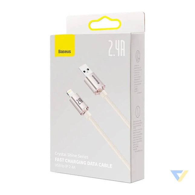 Kabel USB do iP Baseus Crystal Shine 2.4A 1.2m (różowy) USB to Lightning