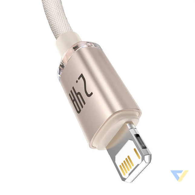Kabel USB do iP Baseus Crystal Shine 2.4A 1.2m (różowy) USB to Lightning