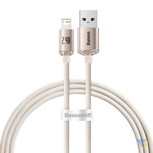Kabel USB do iP Baseus Crystal Shine 2.4A 1.2m (różowy) USB to Lightning