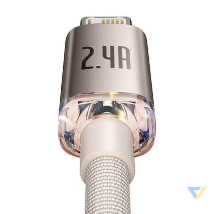Kabel USB do iP Baseus Crystal Shine 2.4A 1.2m (różowy) USB to Lightning