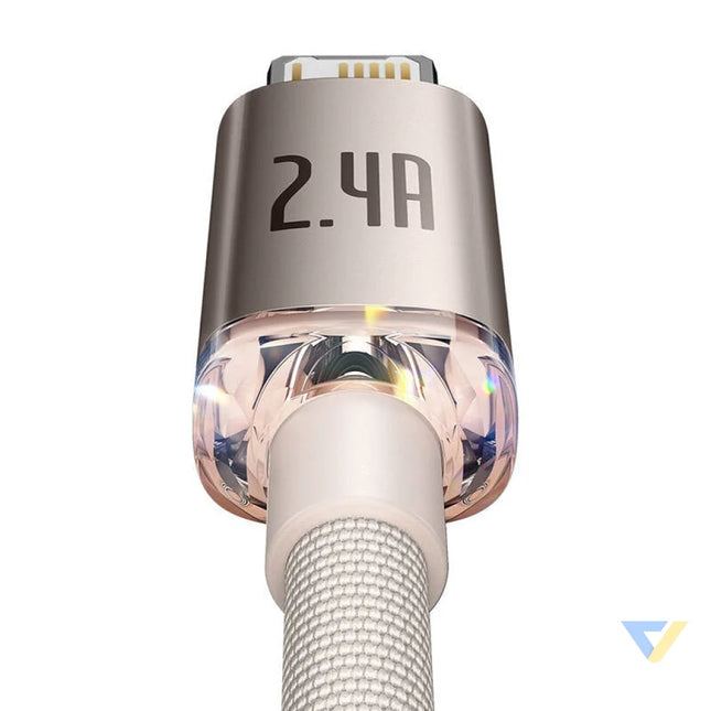 Kabel USB do iP Baseus Crystal Shine 2.4A 1.2m (różowy) USB to Lightning