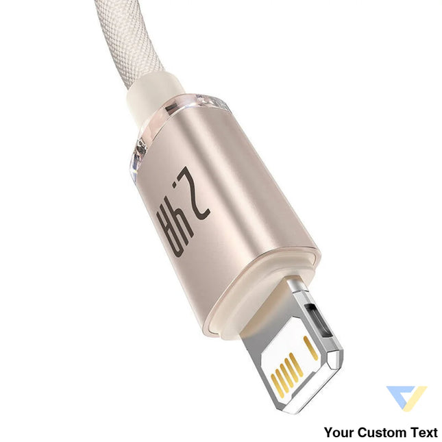 Kabel USB do iP Baseus Crystal Shine 2.4A 1.2m (różowy) USB to Lightning
