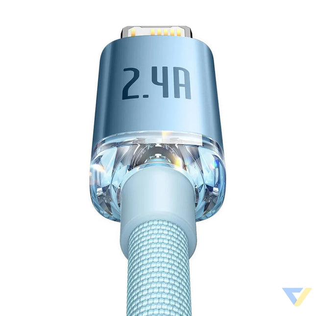 Kabel USB do iP Baseus Crystal Shine 2.4A 2m (niebieski) USB to Lightning