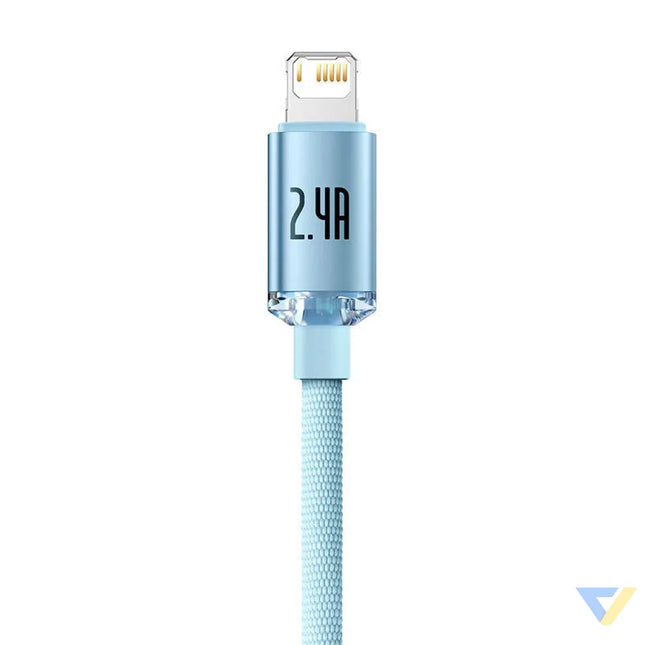 Kabel USB do iP Baseus Crystal Shine 2.4A 2m (niebieski) USB to Lightning