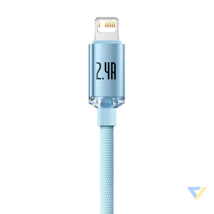 Kabel USB do iP Baseus Crystal Shine 2.4A 2m (niebieski) USB to Lightning