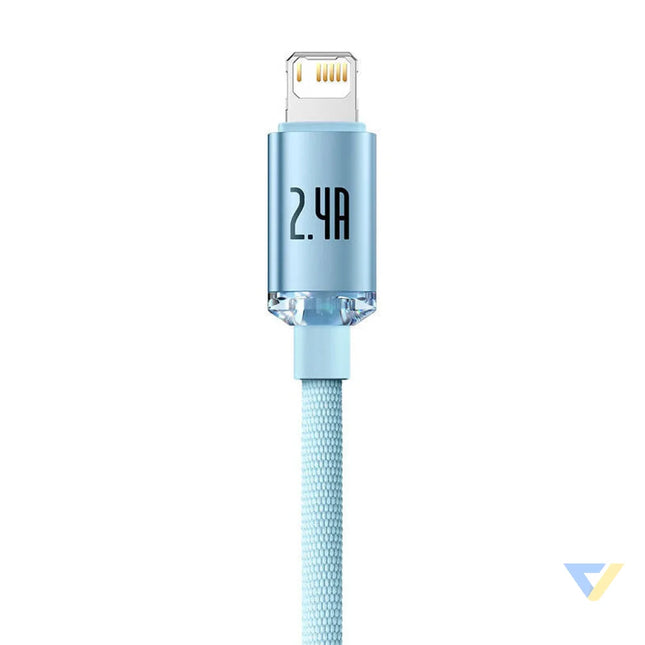 Kabel USB do iP Baseus Crystal Shine 2.4A 2m (niebieski) USB to Lightning
