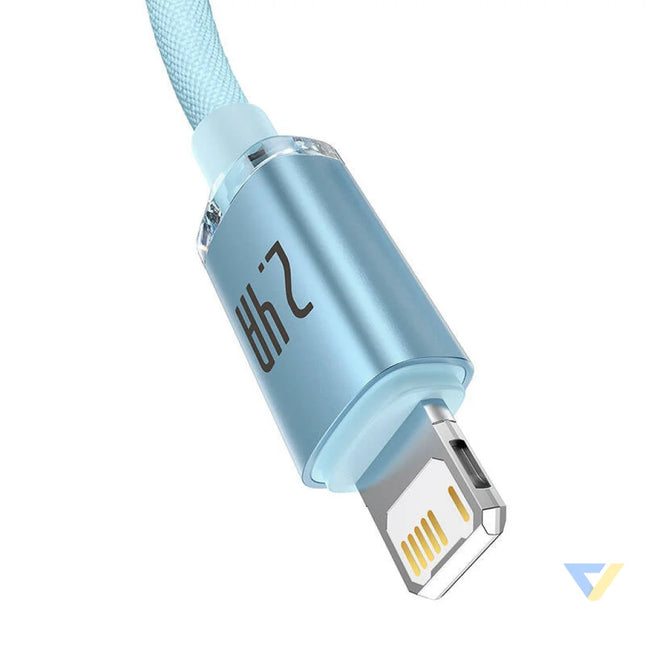 Kabel USB do iP Baseus Crystal Shine 2.4A 2m (niebieski) USB to Lightning