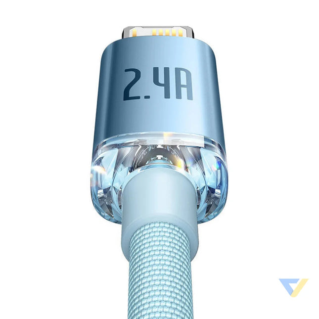 Kabel USB do iP Baseus Crystal Shine 2.4A 2m (niebieski) USB to Lightning