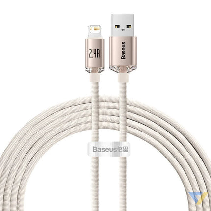 Kabel USB do iP Baseus Crystal Shine 2.4A 2m (różowy) USB C to Lightning