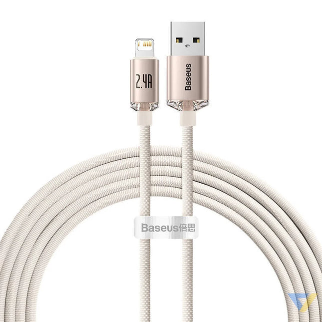 Kabel USB do iP Baseus Crystal Shine 2.4A 2m (różowy) USB C to Lightning