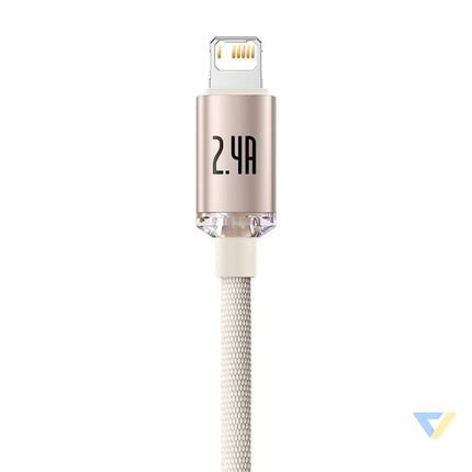 Kabel USB do iP Baseus Crystal Shine 2.4A 2m (różowy) USB C to Lightning