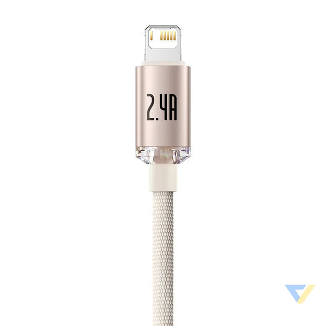 Kabel USB do iP Baseus Crystal Shine 2.4A 2m (różowy) USB C to Lightning