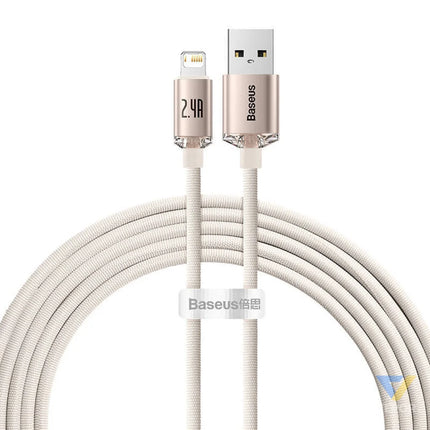 Kabel USB do iP Baseus Crystal Shine 2.4A 2m (różowy) USB C to Lightning