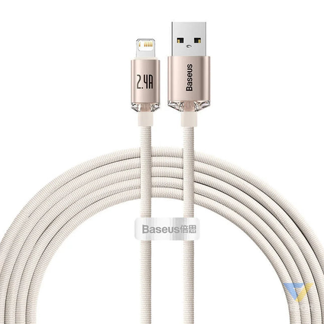Kabel USB do iP Baseus Crystal Shine 2.4A 2m (różowy) USB C to Lightning