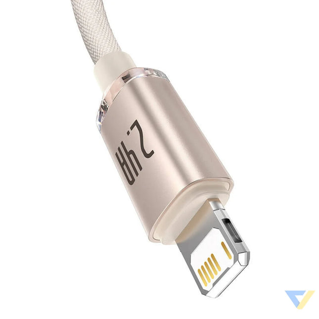 Kabel USB do iP Baseus Crystal Shine 2.4A 2m (różowy) USB C to Lightning