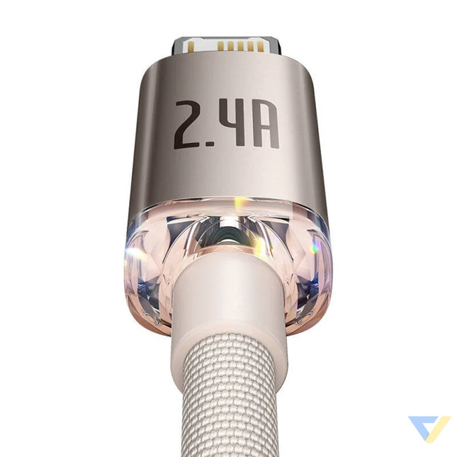 Kabel USB do iP Baseus Crystal Shine 2.4A 2m (różowy) USB C to Lightning