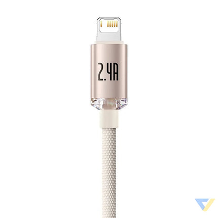 Kabel USB do iP Baseus Crystal Shine 2.4A 2m (różowy) USB C to Lightning