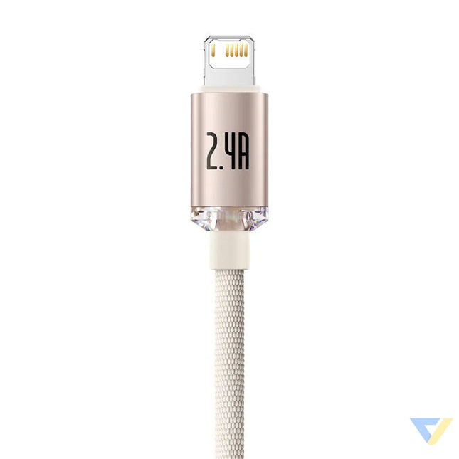 Kabel USB do iP Baseus Crystal Shine 2.4A 2m (różowy) USB C to Lightning