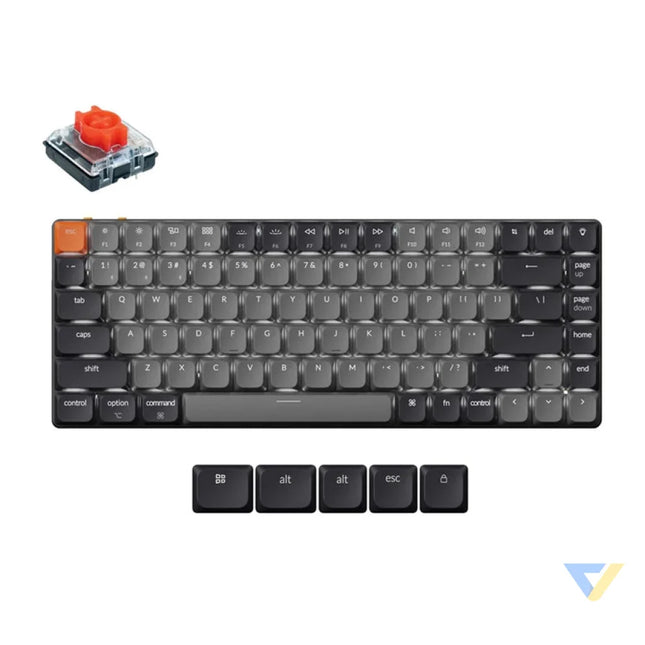 Keychron K3 LED Red Switch Wireless Low Profile Keyboard (Gray) [K3X A1]. Wireless