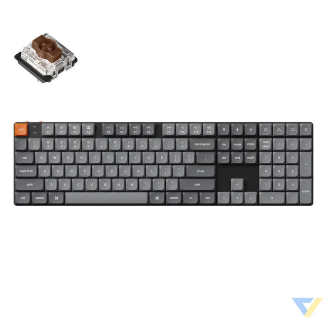 Keychron K5 Max LED Wireless Mechanical Keyboard Low Profile Brown Switch (Black) [K5M A3]. Wireless