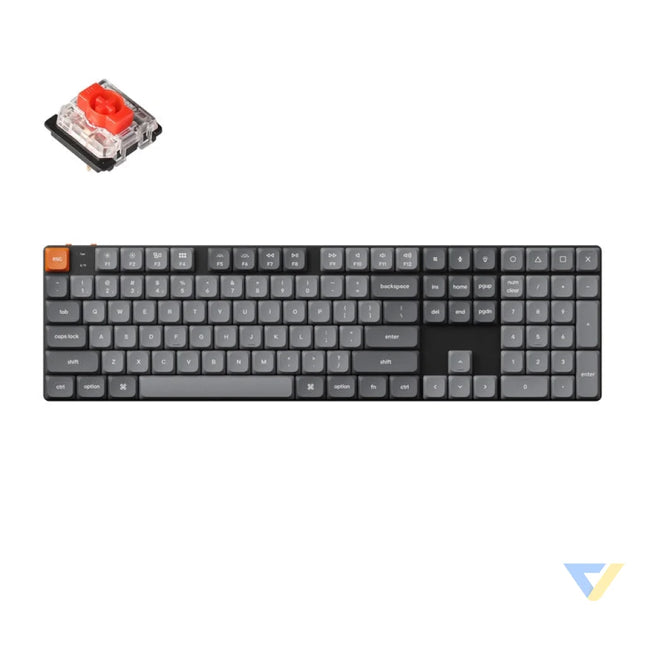 Keychron K5 Max RGB Red Switch Wireless Low Profile Keyboard (Black) [K5M H1]. Wireless