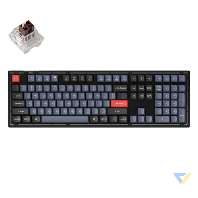 Keychron V6 RGB Brown Switch Wired Mechanical Keyboard (matte black) [V6 C3]. Wired