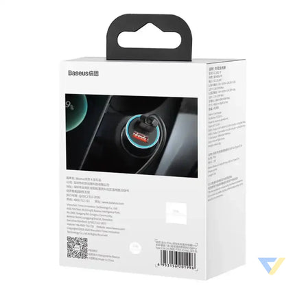Ładowarka samochodowa Baseus Golden Contactor Pro 2x USB 40W (szara) + kabel USB do USB C 1m (czarny) Car chargers