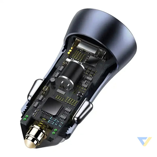 Ładowarka samochodowa Baseus Golden Contactor Pro USB + USB C QC4.0 + PD SCP 40W (szara) + kabel USB do USB C 1m