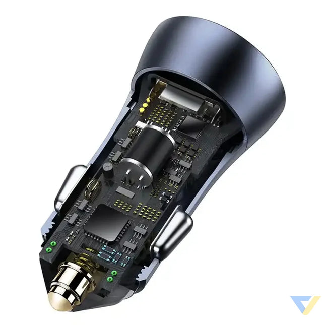 Ładowarka samochodowa Baseus Golden Contactor Pro USB + USB C QC4.0 + PD SCP 40W (szara) + kabel USB C do iP 1m