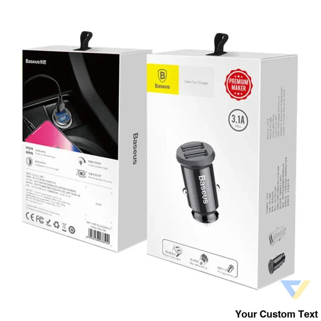 Ładowarka samochodowa Baseus Grain 2x USB 5V 3.1A (czarna) Car chargers