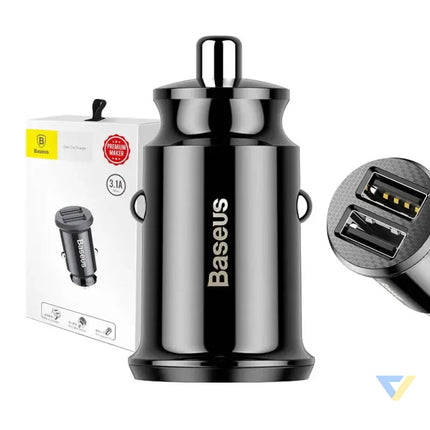 Ładowarka samochodowa Baseus Grain 2x USB 5V 3.1A (czarna) Car chargers