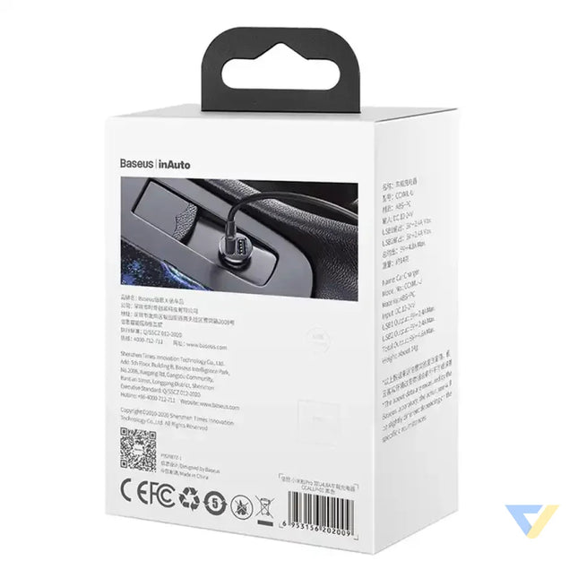 Ładowarka samochodowa Baseus Grain Pro 2x USB 4.8A (czarna) Car chargers