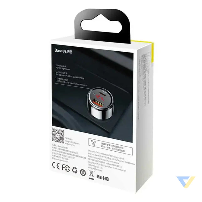 Ładowarka samochodowa Baseus Magic USB + USB C QC 4.0 PD 45W (czarna) Car chargers