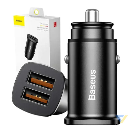Ładowarka samochodowa Baseus Square 2xUSB QC3.0 5A 30W (czarna) Car chargers