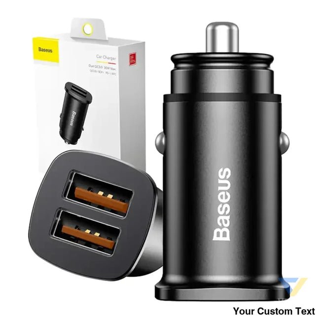 Ładowarka samochodowa Baseus Square 2xUSB QC3.0 5A 30W (czarna) Car chargers
