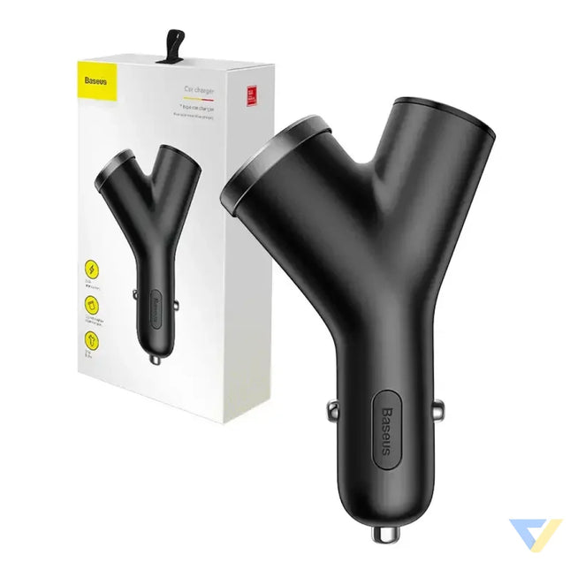 Ładowarka samochodowa Baseus Y Type 2xUSB 3,4A 40W (czarna) Car chargers