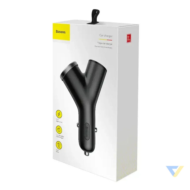 Ładowarka samochodowa Baseus Y Type 2xUSB 3,4A 40W (czarna) Car chargers