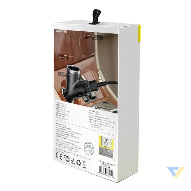 Ładowarka samochodowa Baseus Y Type 2xUSB 3,4A 40W (czarna) Car chargers