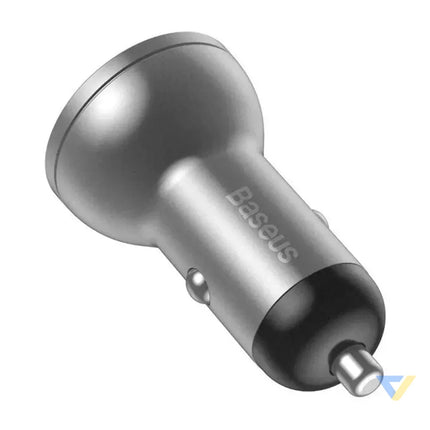 Ładowarka samochodowa Baseus z wyświetlaczem 2x USB 4,8A 24W (srebrna) Car chargers