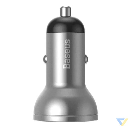 Ładowarka samochodowa Baseus z wyświetlaczem 2x USB 4,8A 24W (srebrna) Car chargers