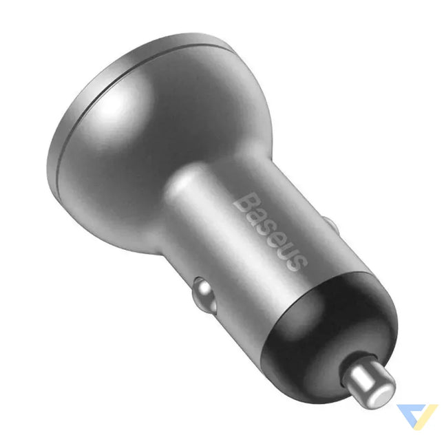 Ładowarka samochodowa Baseus z wyświetlaczem 2x USB 4,8A 24W (srebrna) Car chargers