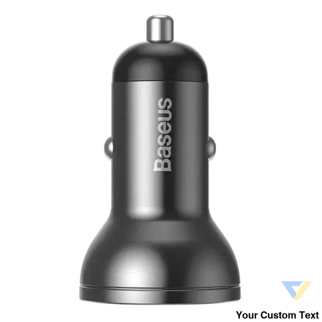 Ładowarka samochodowa Baseus z wyświetlaczem 2x USB 4,8A 24W (szara) Car chargers