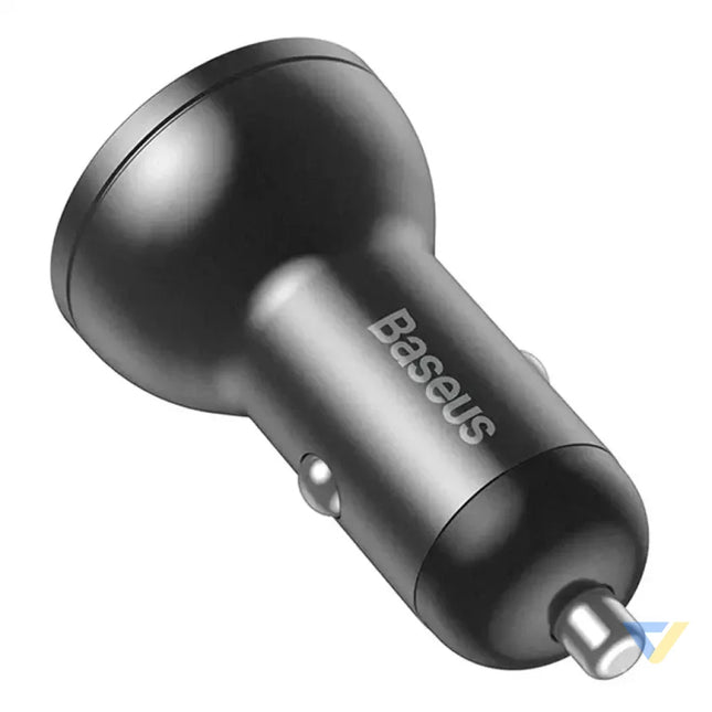 Ładowarka samochodowa Baseus z wyświetlaczem 2x USB 4,8A 24W (szara) Car chargers