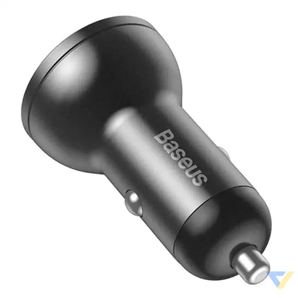 Ładowarka samochodowa Baseus z wyświetlaczem 2x USB 4,8A 24W (szara) Car chargers