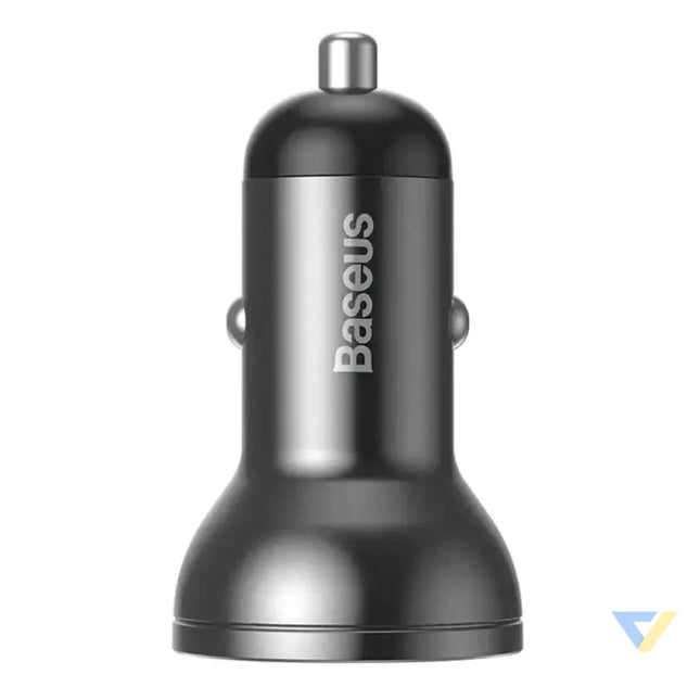 Ładowarka samochodowa Baseus z wyświetlaczem 2x USB 4,8A 24W (szara) Car chargers