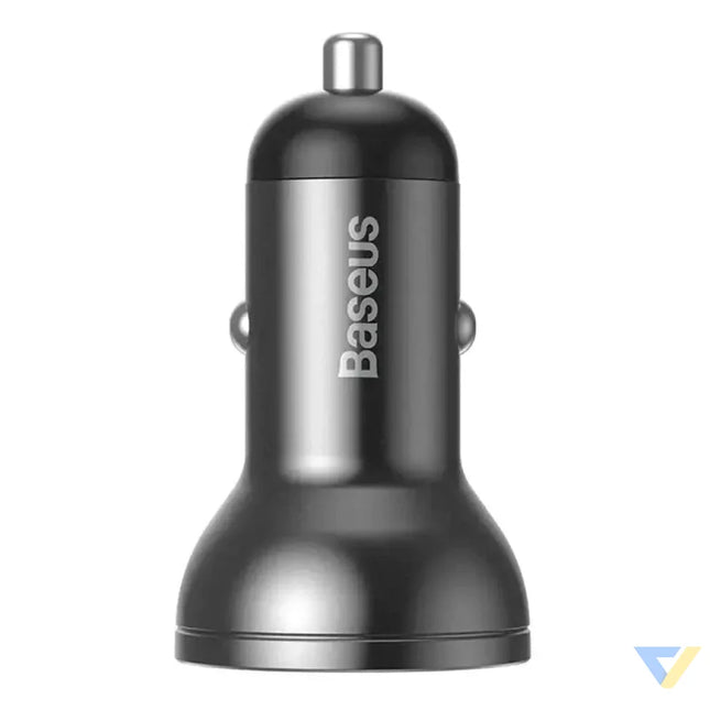 Ładowarka samochodowa Baseus z wyświetlaczem 2x USB 4,8A 24W (szara) Car chargers